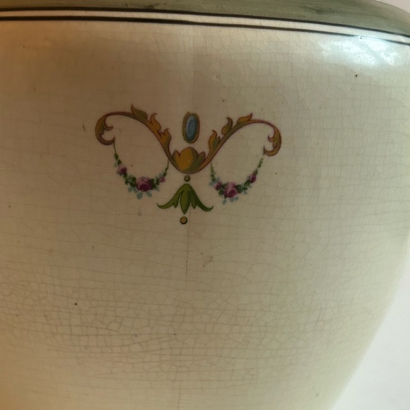 RARE Antique VTG 1910 Roseville Pottery Rosalie Jeanette Creamware Jardiniere - Picture 10 of 11